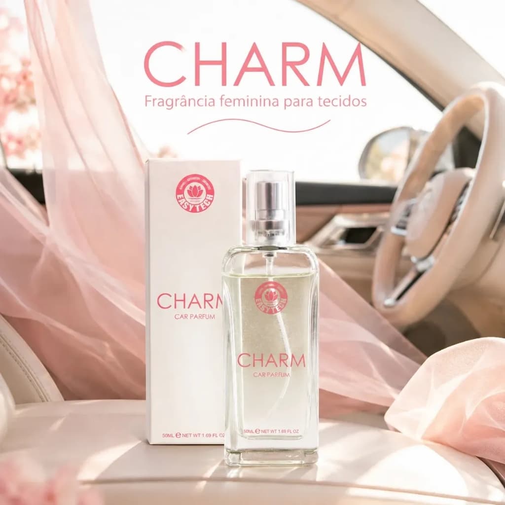 Aromatizante Automotivo Charm Easy 50ml Perfume Feminino para Tecidos Inspirado em Perfume Importado