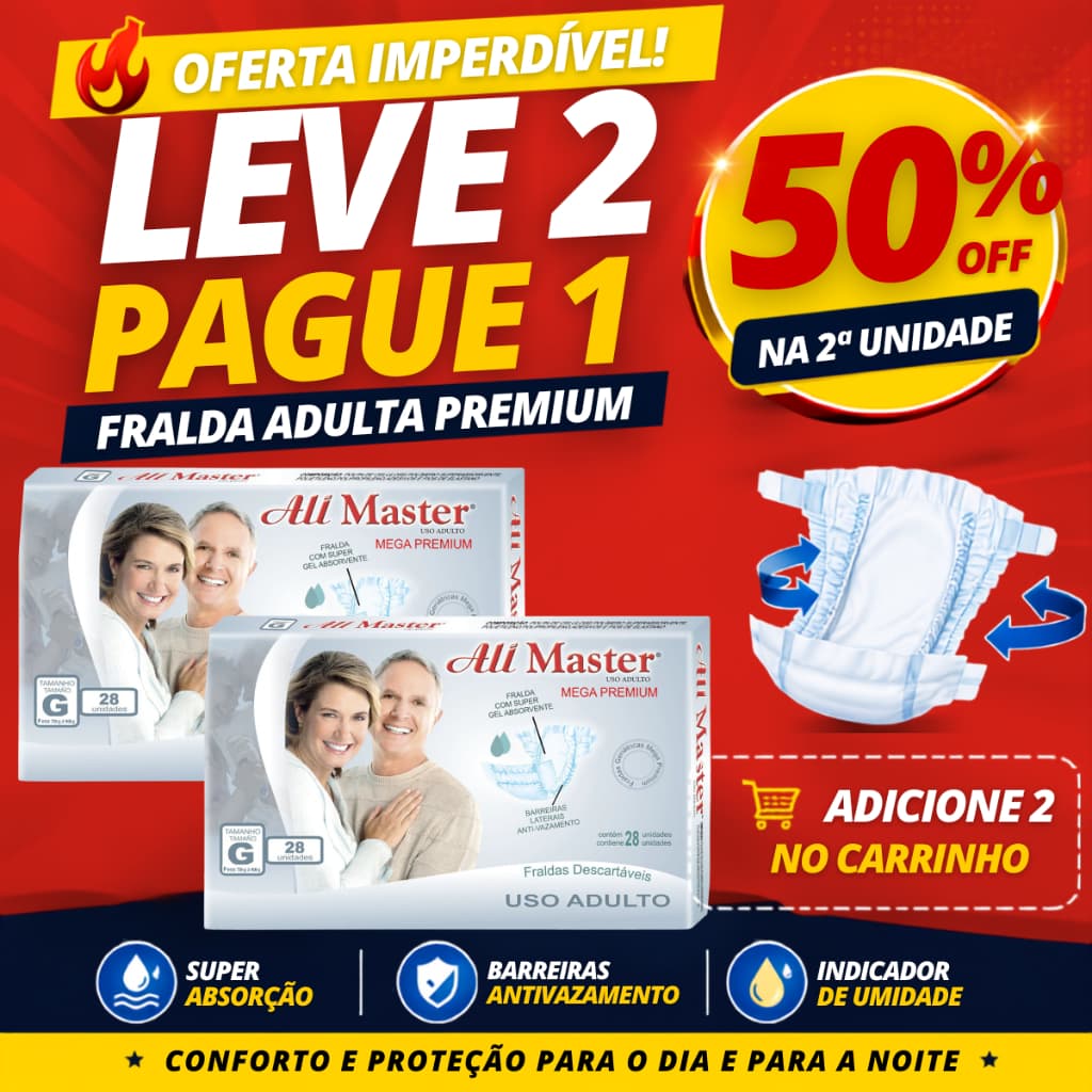 PROMOÇÃO - Fralda Descartavel Adulto Premium Com Super Gel Absorvente