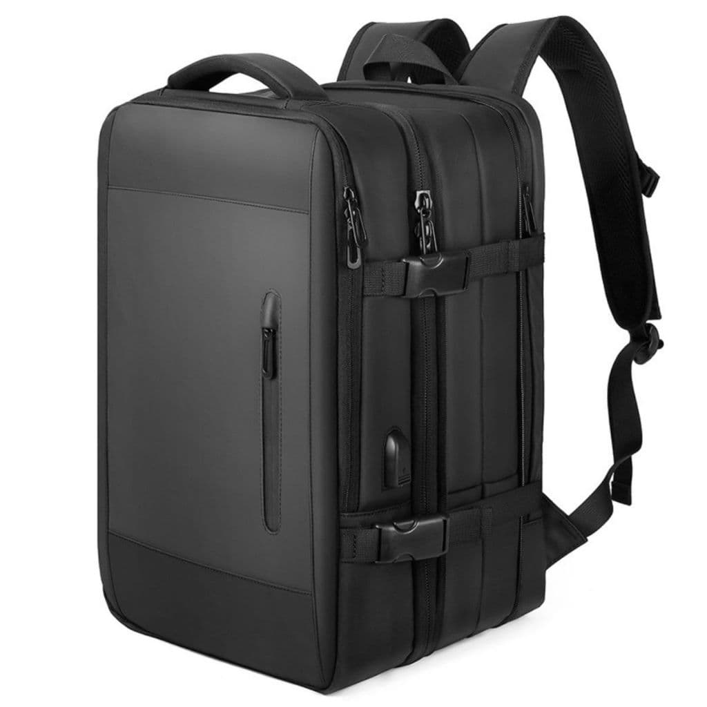 Mochila de Viagem  Executiva Notebook Grande Trabalho Bolsos com Zíper e Design Moderno Expansível USB Notebook