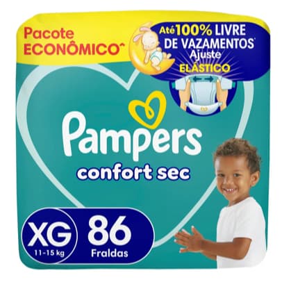 Fraldas Pampers Confort Sec XG-86 unid