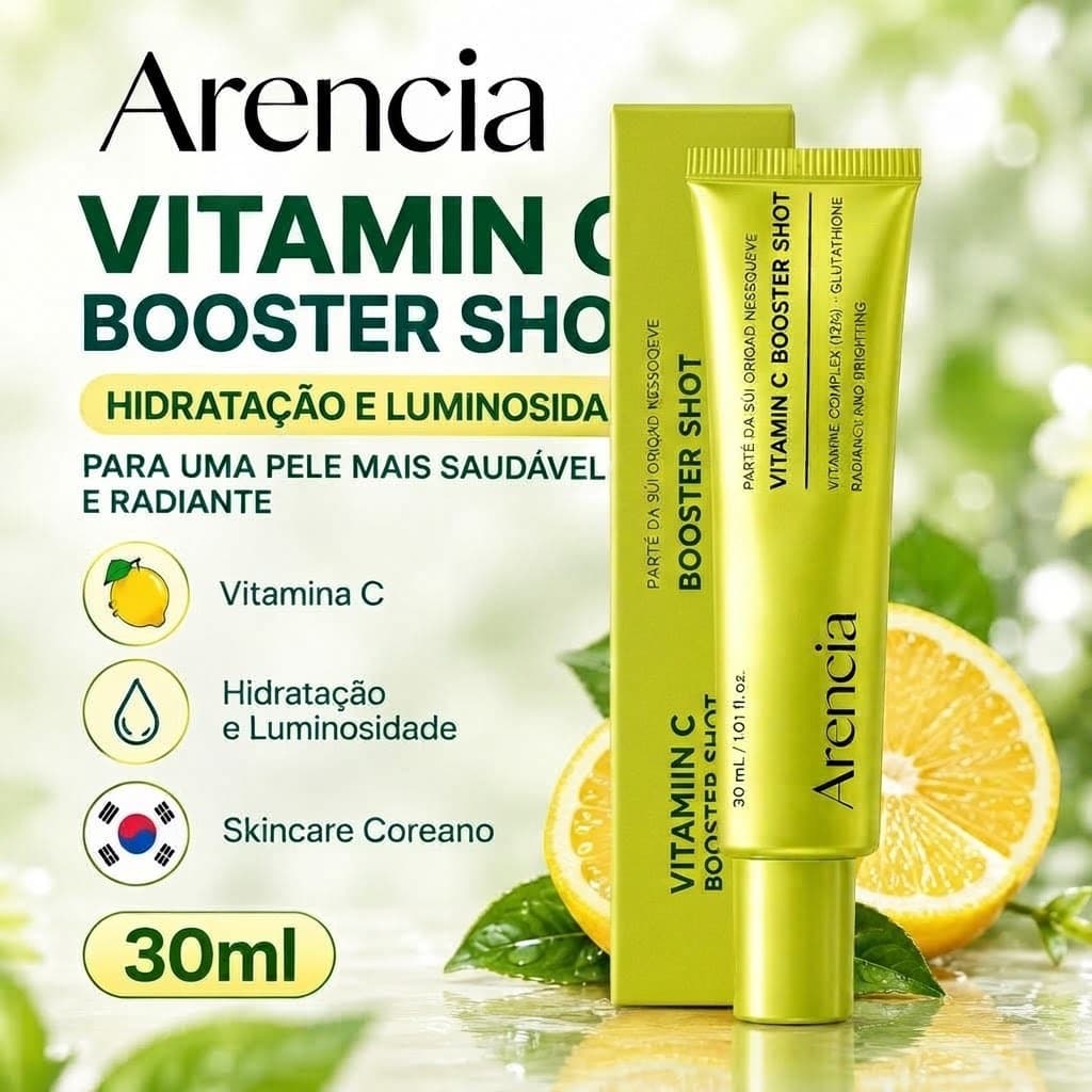 Arencia Vitamin C Booster Shot 30ml Sérum Facial Clareador Antimanchas Vitamina C Hidratação Profunda Skincare Coreano