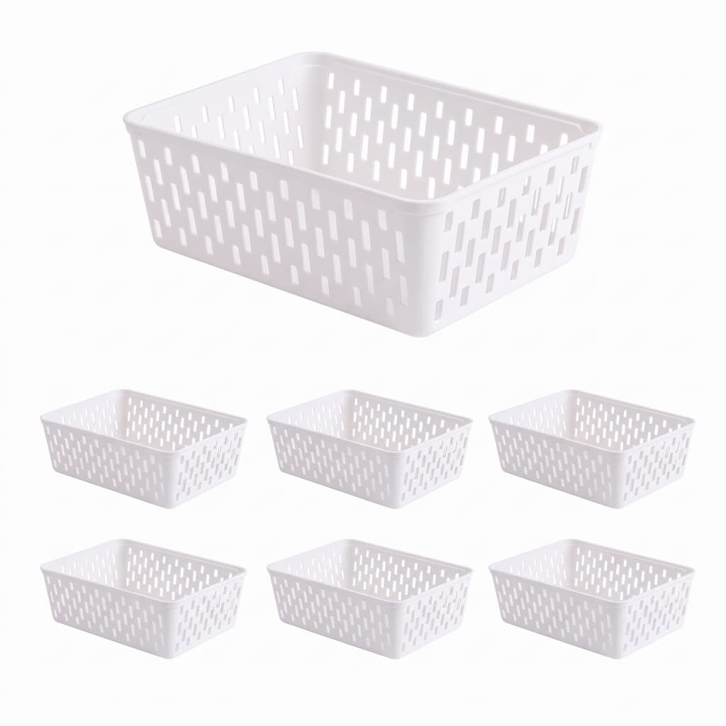 Kit 6 Cestinhas Plásticas Brancas para Remédios Primeiros Socorros e Higiene