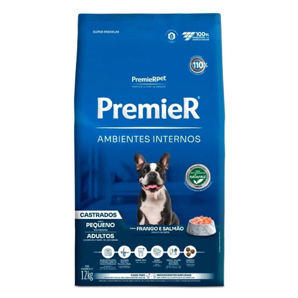 Ração Ambientes Internos Cachorro Adulto Castrado 12kg Premier