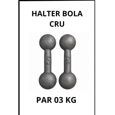 Par Peso Academia Halter 3 KG Sem Pintura e Revestimento Treino Musculação Fisioterapia Funcional