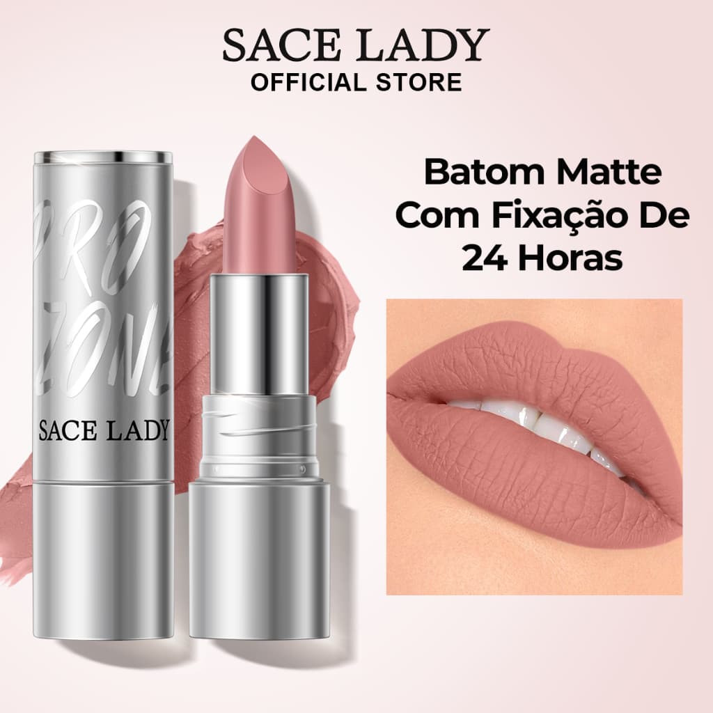 Batom Matte Líquido SACE LADY Brilho Intenso Alta Fixação &  Duração de 24 Horas