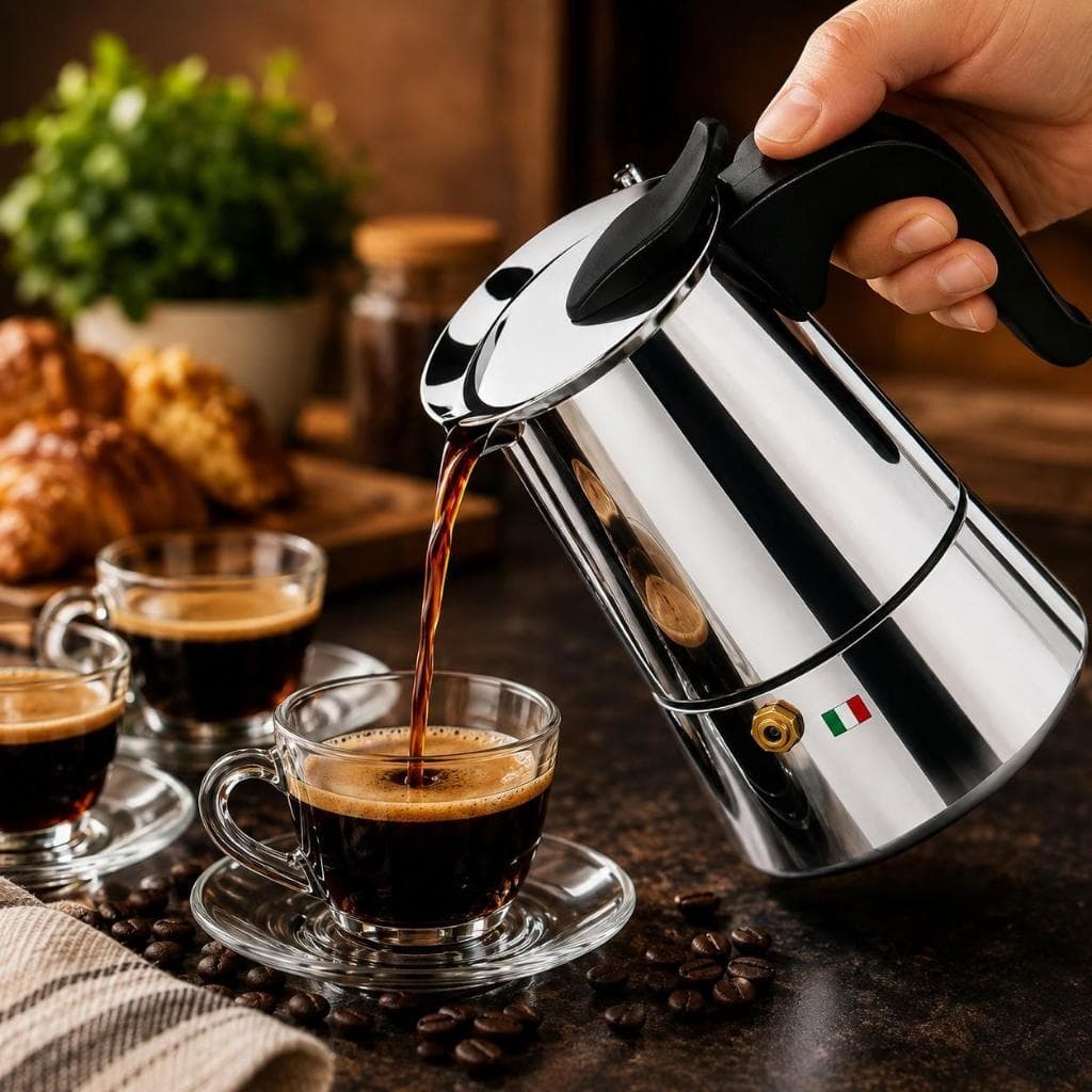 Cafeteira Italiana Premium Moka Inox 4/6 Xícaras Café expresso
