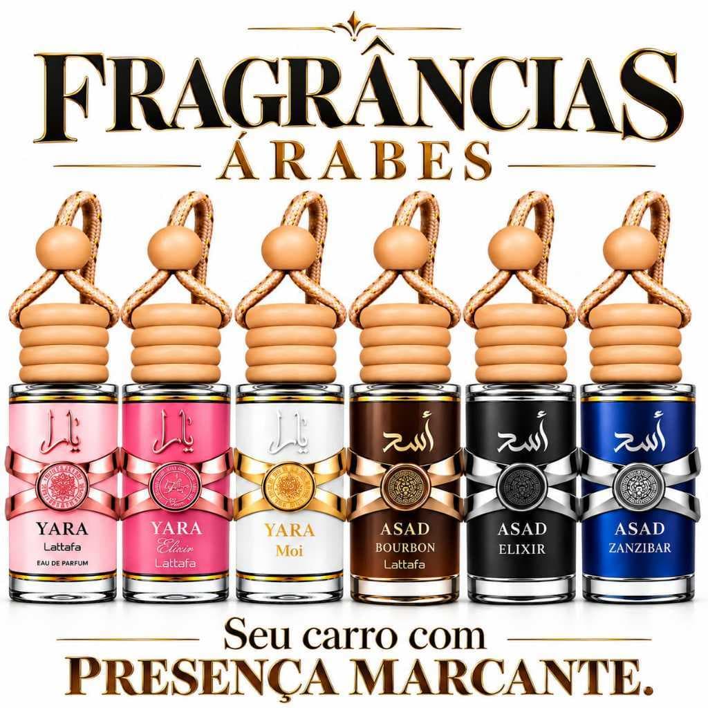 Kit 6 Unidades Cheirinho Árabe para Carro  Aromatizador Automotivo – Ideal para Uber – Fragrâncias Marcantes
