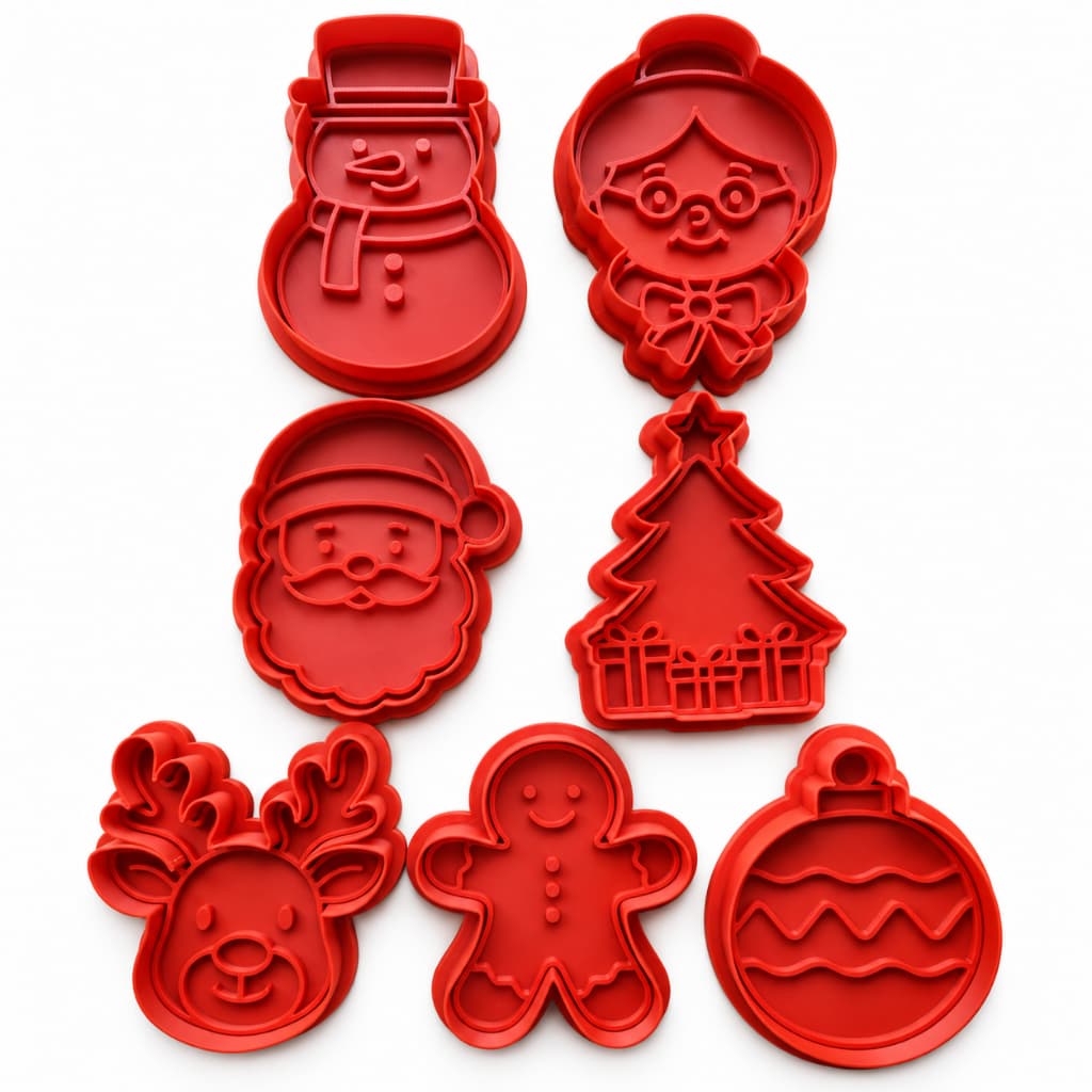 Forma Corte Biscoito Decorativo Natal Familia Massinha Modelar 7 pcs/ 3 pcs