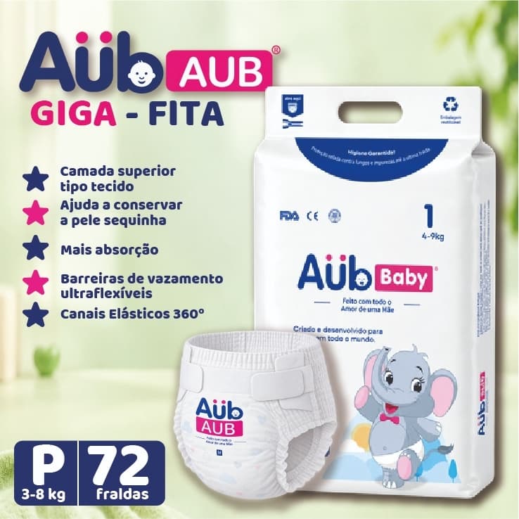 Fralda Descartável AUB Baby - GIGA - Tipo Fita