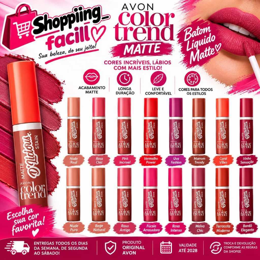 Batom Avon Líquido Color Trend Creamy D'Licious Matte 4ml - Escolher Sua Cor