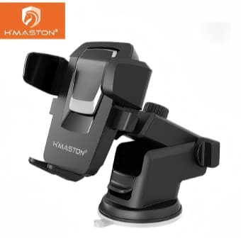 Suporte de Celular Veicular H'maston CJ-02360° VentosaSilicone Fixação Forte Automático Universal para GPSiPhone Samsung