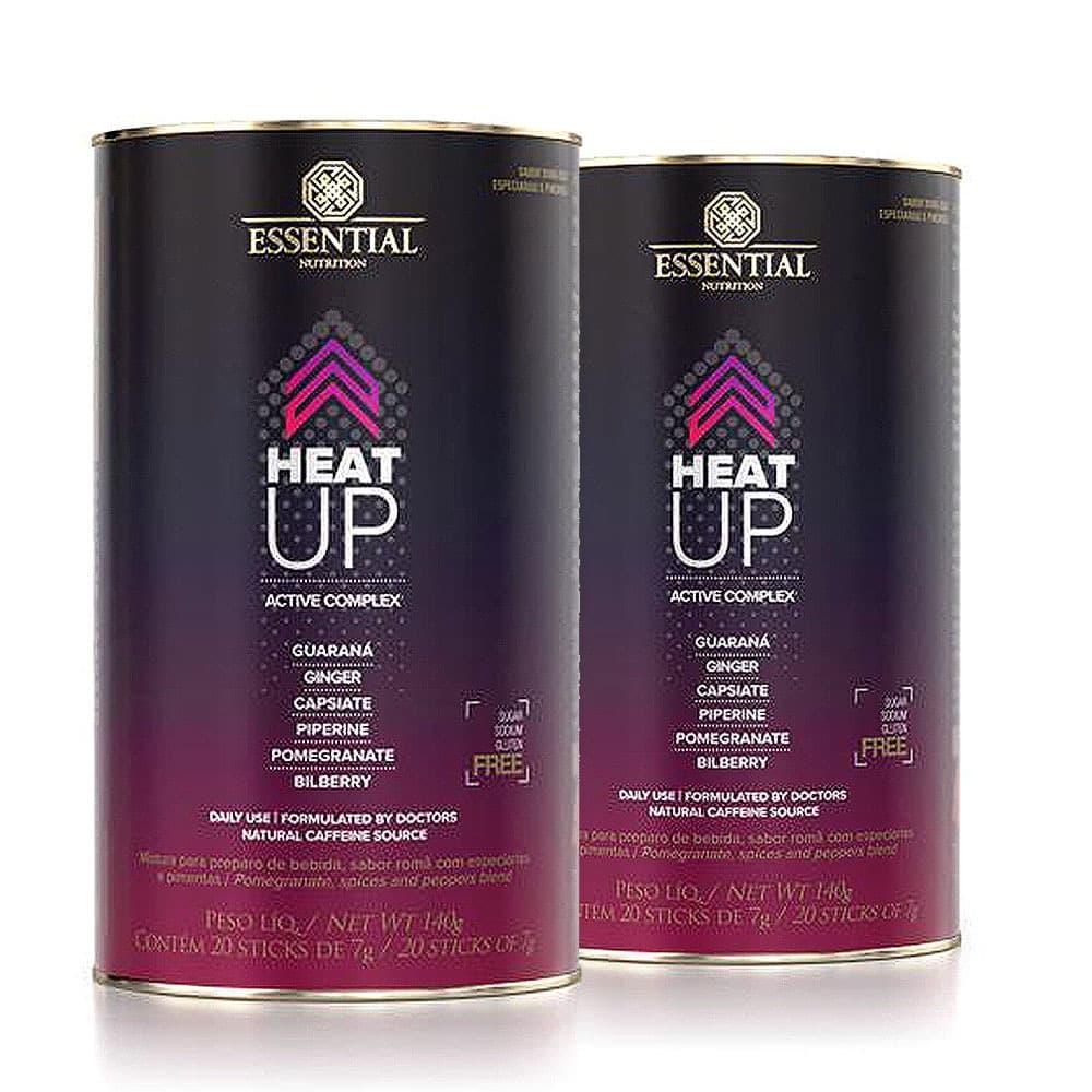 Kit 2unid HEAT UP sabor Romã (Lata c/ 20 unidades de 7g) - Essential Nutrition