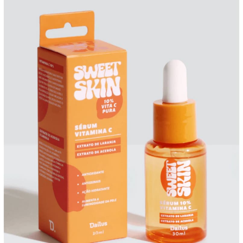 Sweet Skin Dailus Skincare Completo Óleo Sérum Vitamina C Hidratante FPS30 Gel Balm