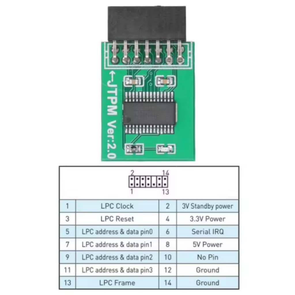 Módulo de Segurança TPM MSI Green LPC-14 Pin, Atualização do Windows 11 Z590, B560, H510, Z490, B460, H410, Z390, Z370