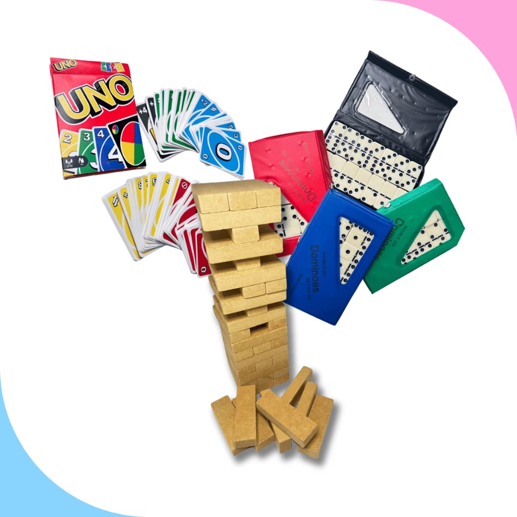Jogos Classicos Mesa Cartas Coloridas Baralho Domino Jogos Familia Tradicional Ferias UNO Torre Caiu
