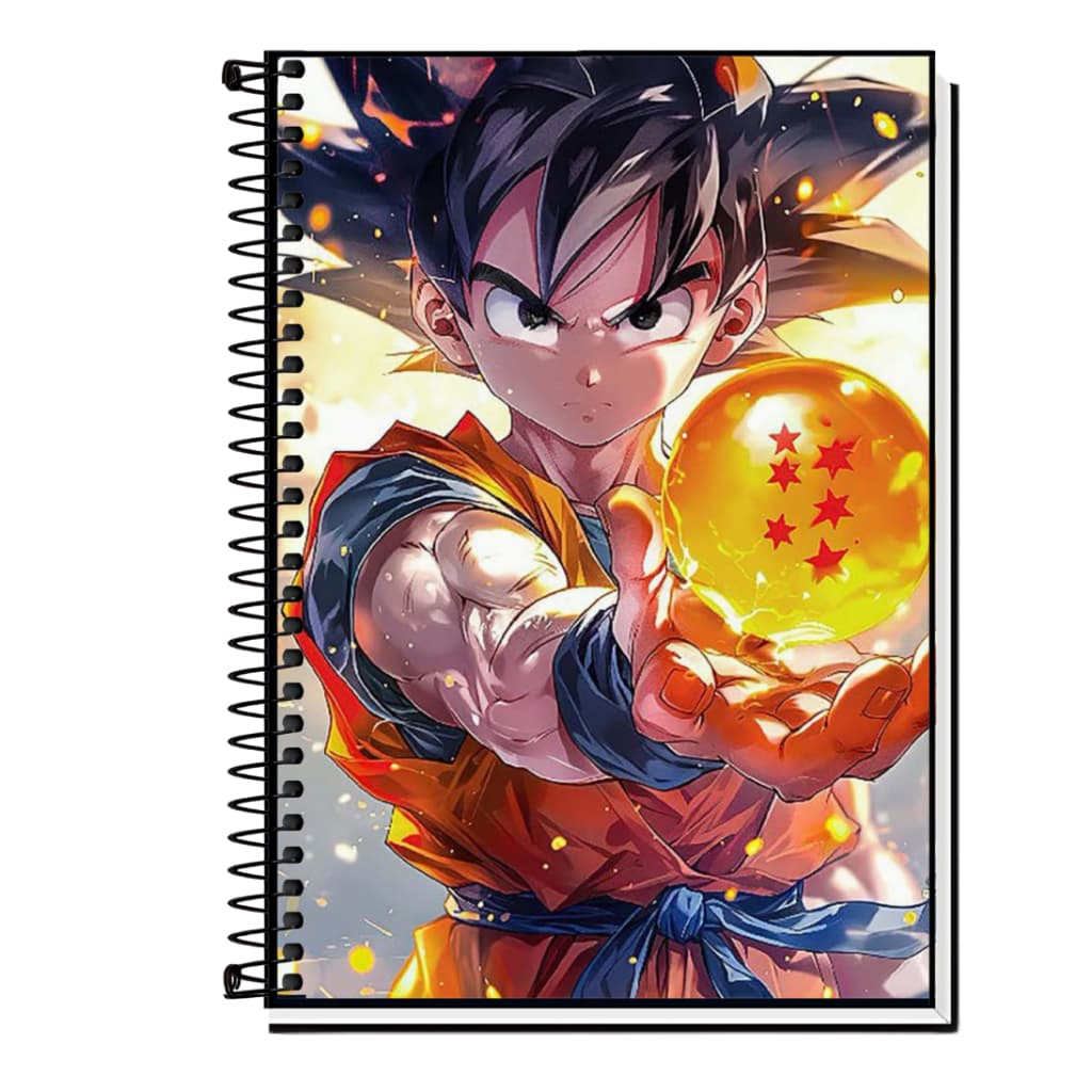 Caderno Dragon BallZ Capa Dura e Espiral 1 10 15 e 20 Matérias Escolar Universitário Gamer Resistente.