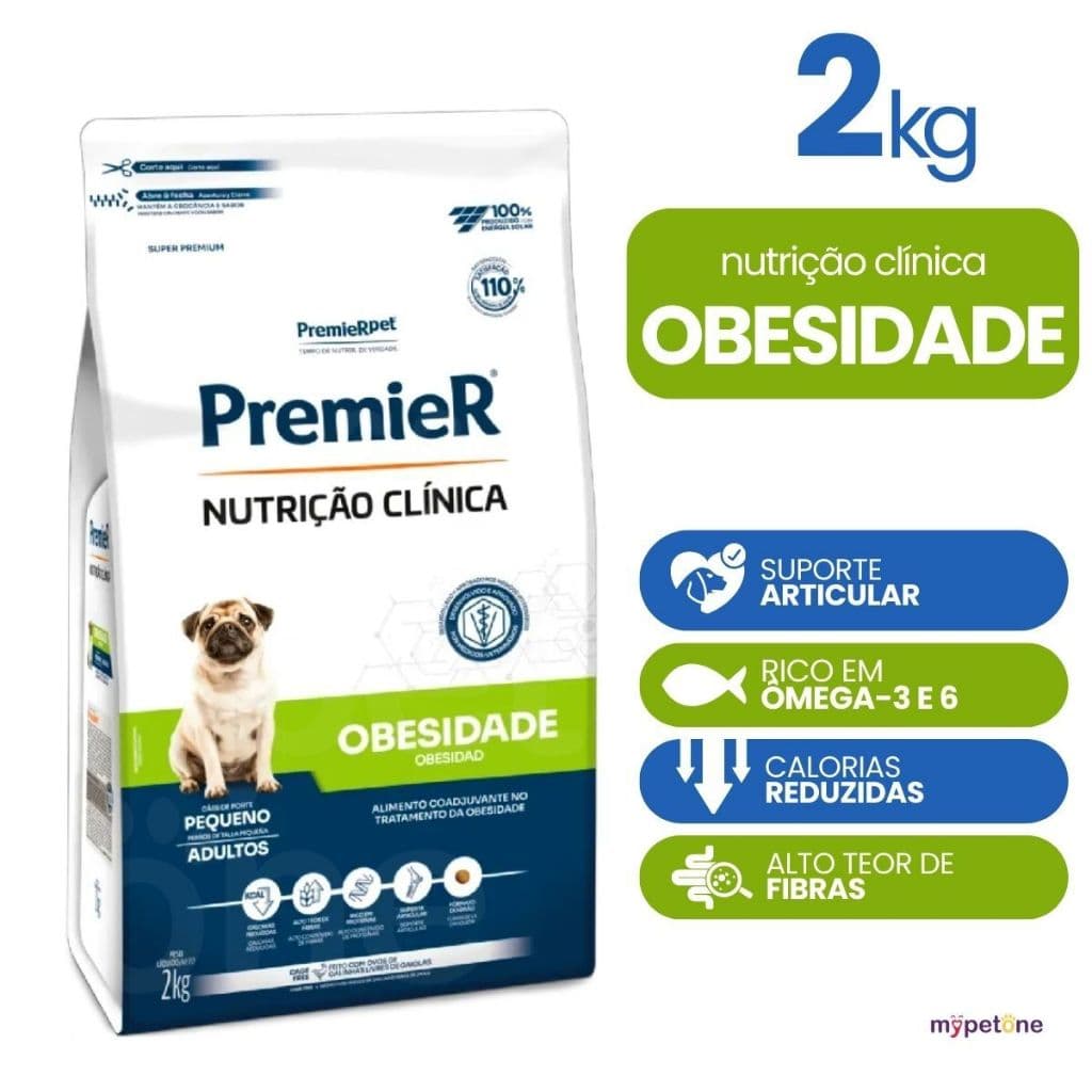 Ração Premier Clínica Obesidade Cães Porte Pequeno 2kg – Dieta Veterinária