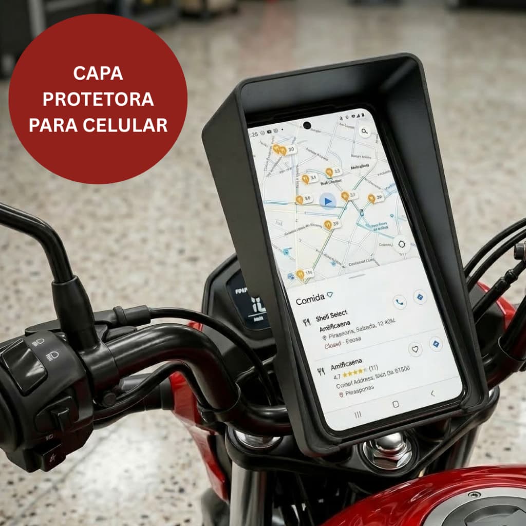 Capa Protetora Suporte Celular Anti Sol Painel Moto e Carro Uber 99 Taxi
