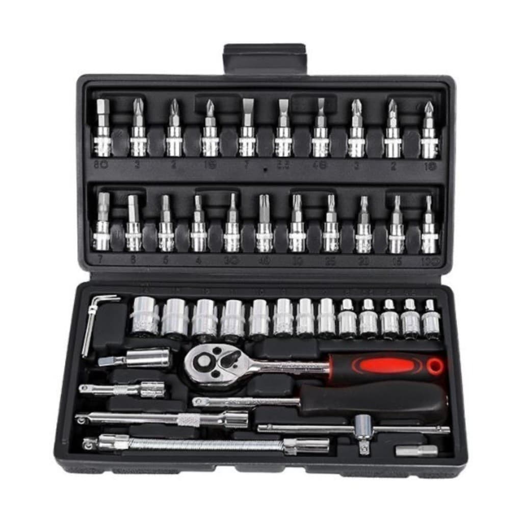 Kit 46 Chave Catraca Jogo De Soquetes Allen Torx Ferramentas OMINI