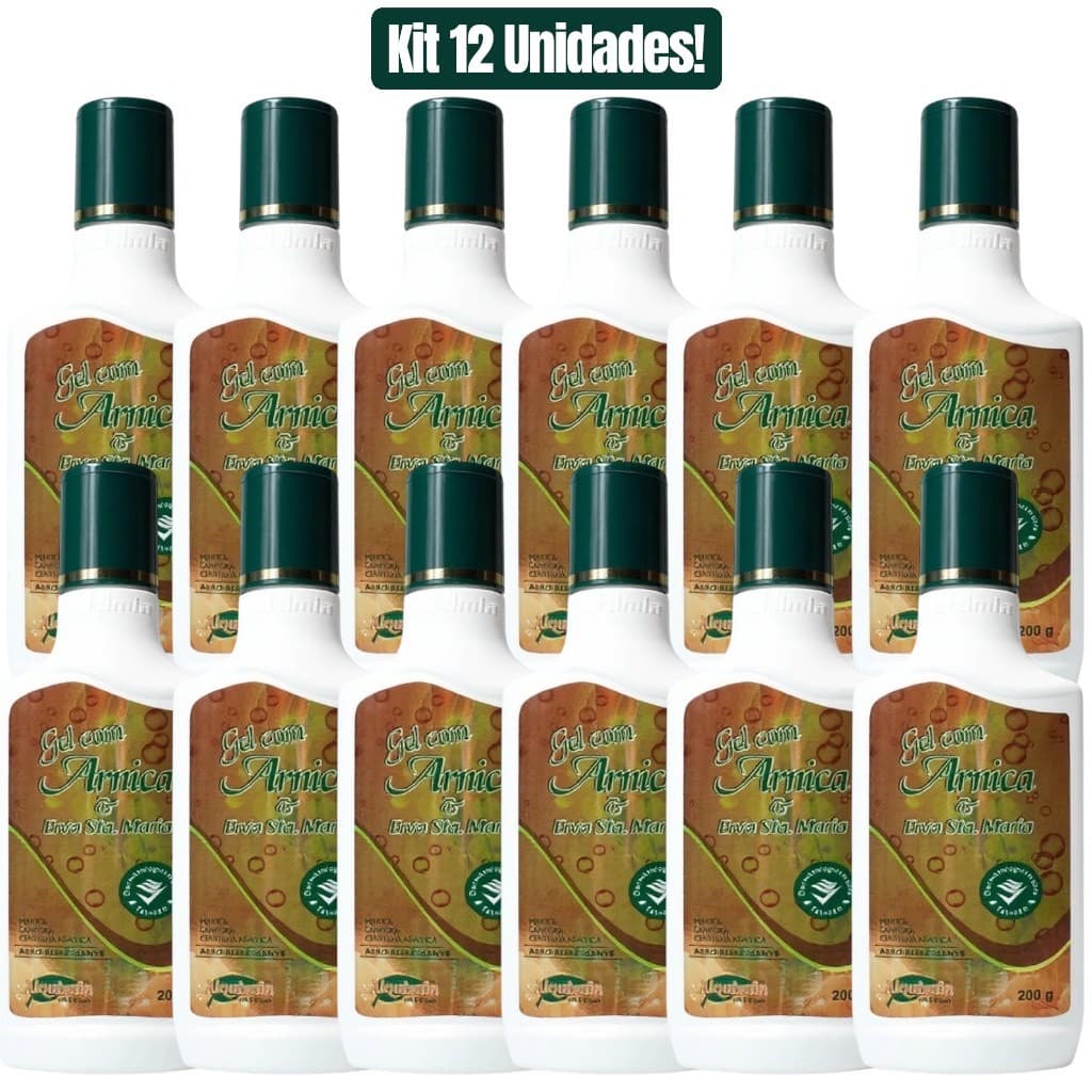 KIT 12 UNIDADES GEL com ARNICA e ERVA SANTA MARIA 200g ALQUIMIA