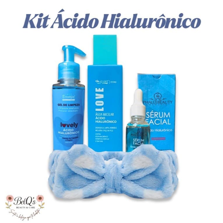 Kit Skincare Ácido Hialuronico Gel ou Mousse de limpeza Pele Firme Hidratação Intensa Anti-Idade