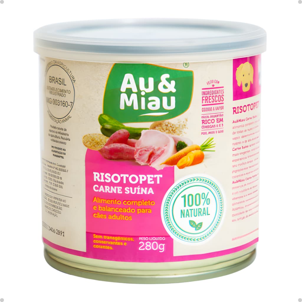 Ração Úmida Para Cachorro Au&miau Risotopet 280g Sabor Carne Suína