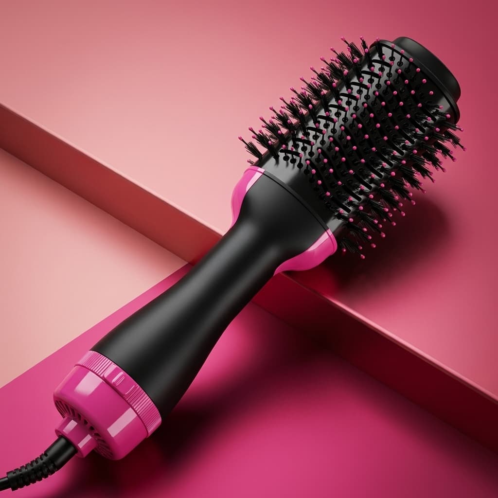 Escova Secadora 3 Em 1 Profissional 1000W Íons Alisa Modela Seca Anti Frizz Modelador Rotativa 110V Para Todos Cabelos