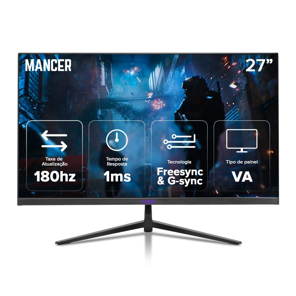 Monitor Gamer Mancer Valak ZX181, 27 Pol, VA, Curvo, FHD, 1ms,180Hz,FreeSync,HDMI/DP,MCR-VZX181-BL03