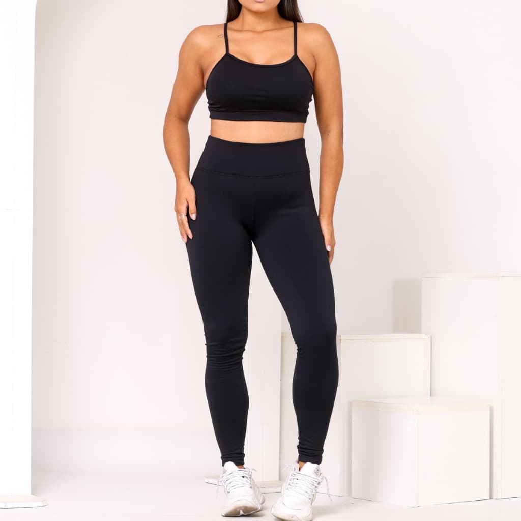 Calça Legging Fitness Feminino Plus Size Cintura Flanelada Alta Anti Transparência Academia P ao G3