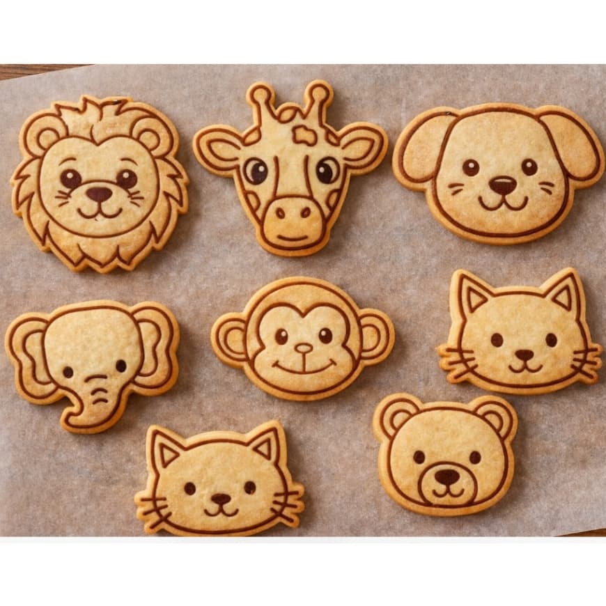 kit cortador de biscoito ,pasta americana e massinha de modelar animais, contendo 7 unidades
