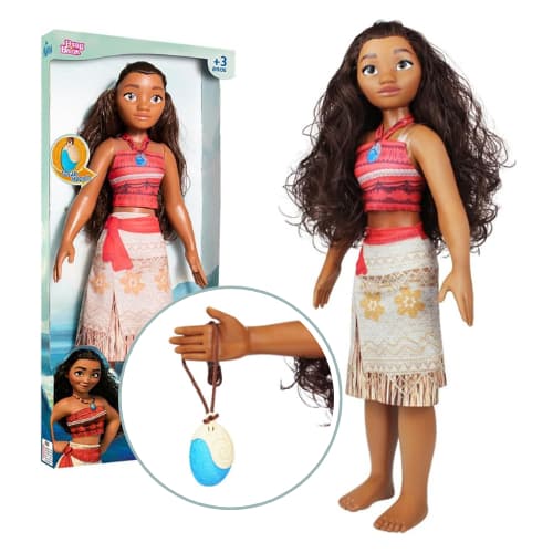 Boneca Moana Articulada 55cm Acompanha Colar Disney Original - Novabrink
