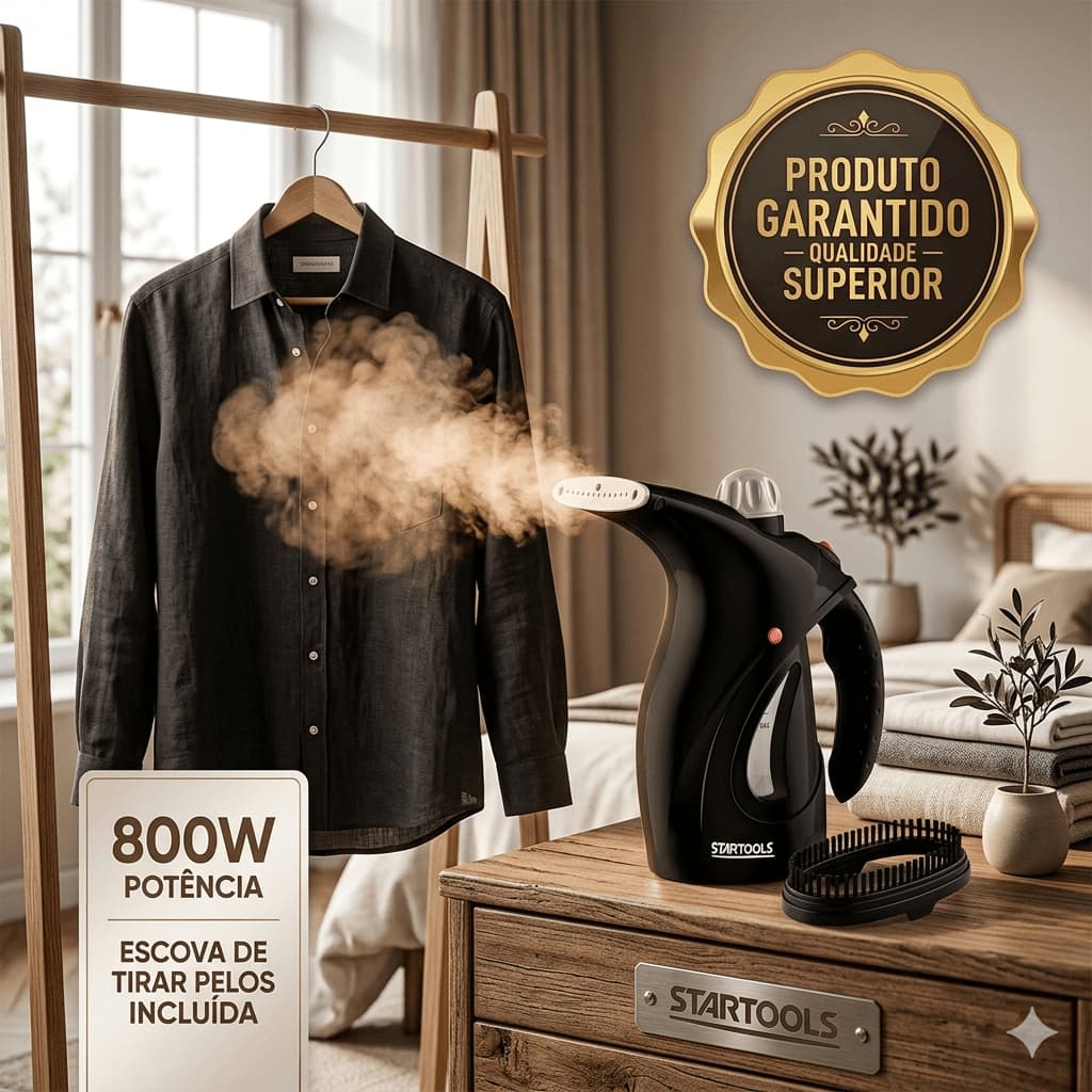 FERRO DE PASSAR VERTICAL A VAPOR COM ESCOVA PARA PELOS E TECIDOS FRAGEIS 127V
