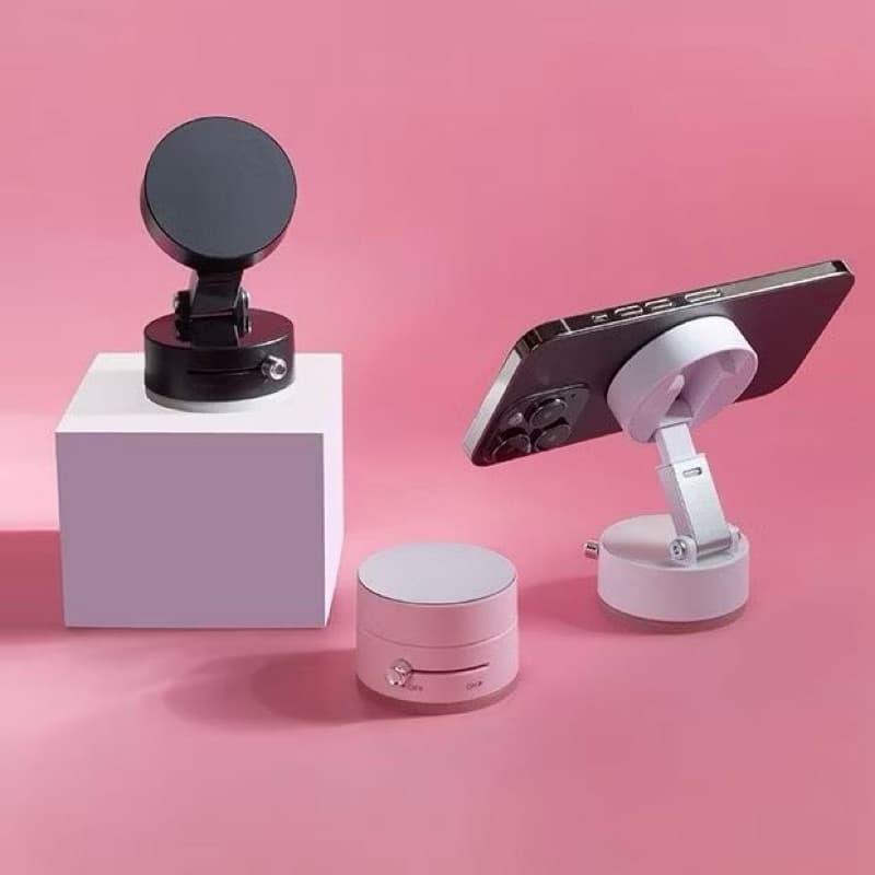 Suporte dobrável para celular magnético de adsorção de carro 360° a vácuo dupla face.