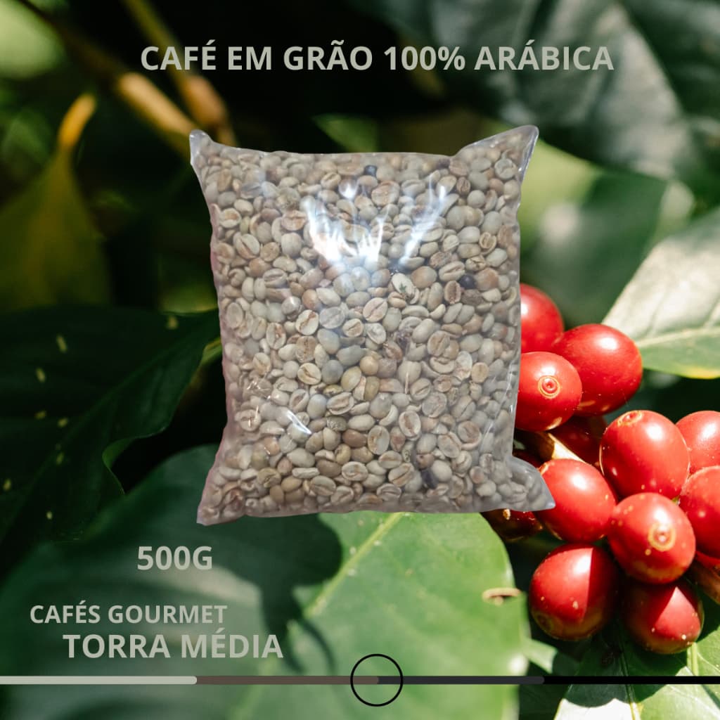 Café em Grão Cru Natural 100% Arábica 500g