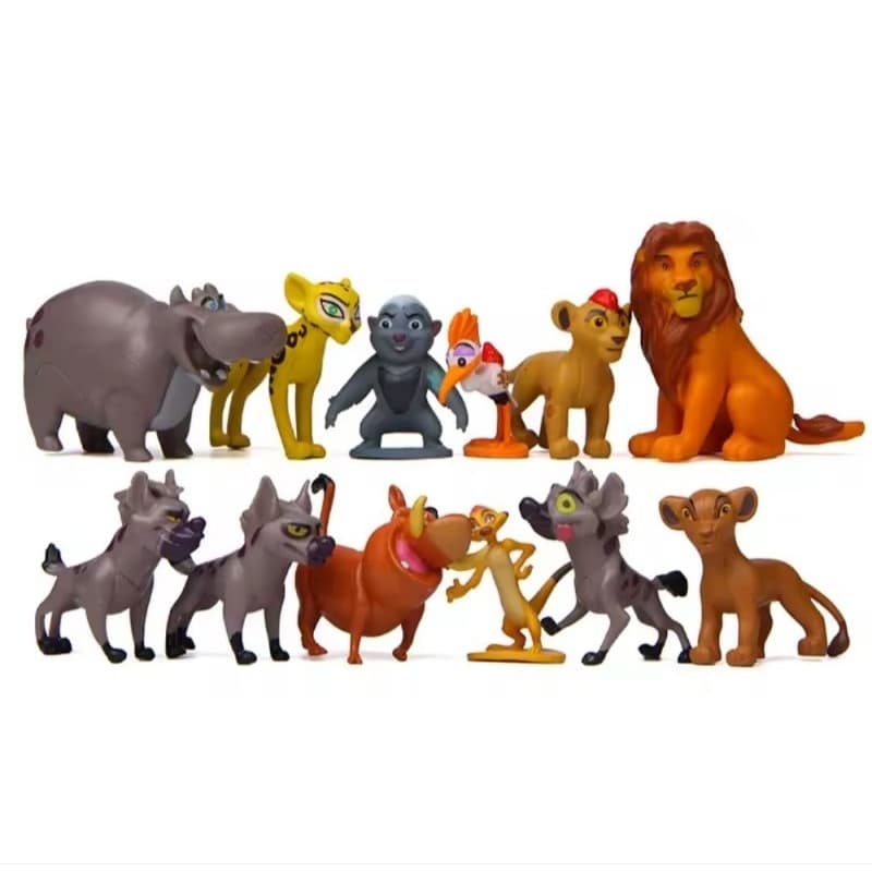 Kit 12 Bonecos Rei Leão Simba Nala Timão Pumba Mufasa Scar Miniaturas Disney Decoração Festa Infantil Colecionável