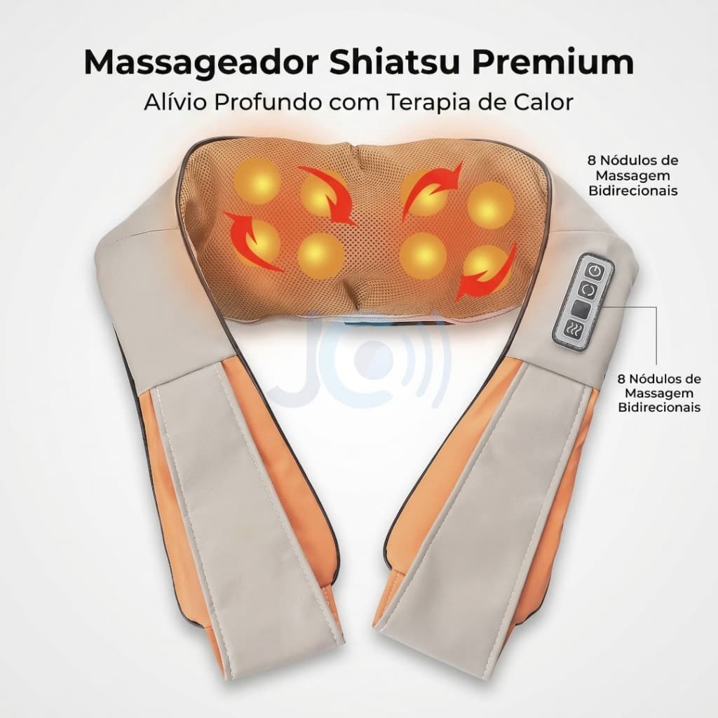 Colete Massageador Massagem para Pescoço Shiatsu Muscular Muscular Lombar Cervical Alivio Dores Bivolt Utilar