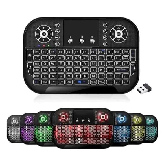 Mini Teclado Wireless Controle Sem Fio Para Smart Tv Game 2.4G RGB original