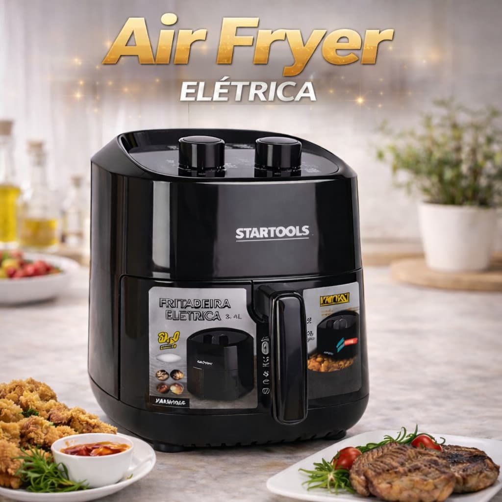 Air Fryer 3,4L 1200W 220V Sem Óleo Startools | Fritadeira Elétrica Rápida