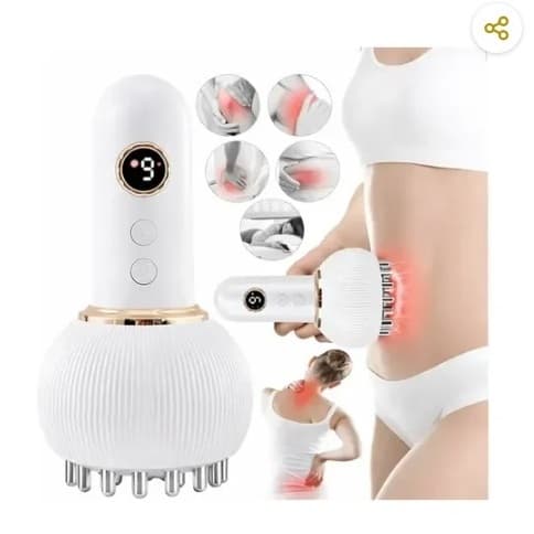 Massageador Elétrico a Vácuo com Aquecimento Portatíl Ventosa Anti Dor Muscular Relaxamento Profissional