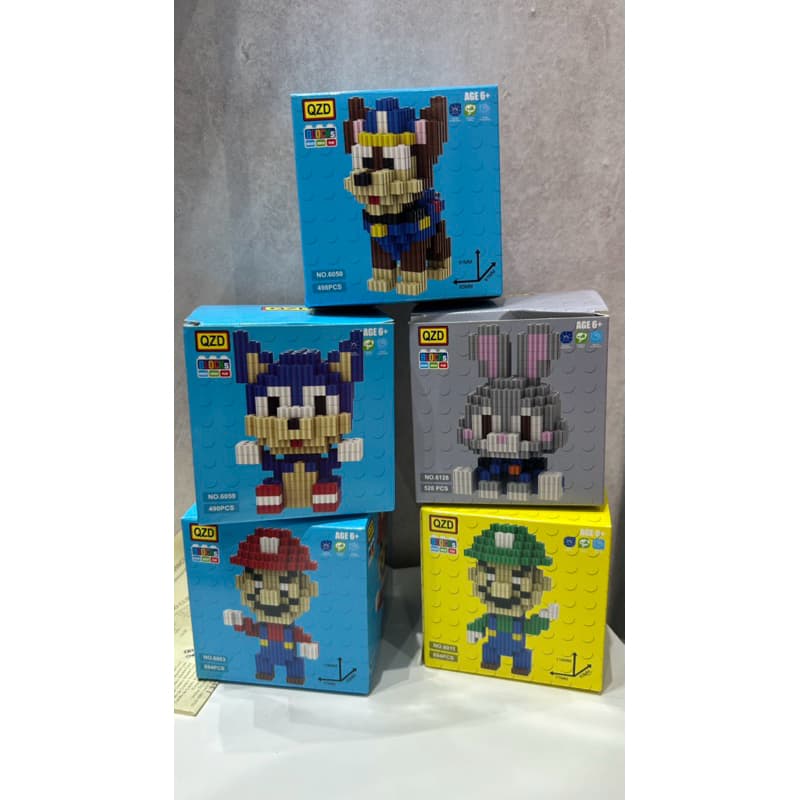 MINI BLOCOS DE MONTAR LEGO MINI BLOCOS SUPER MARIO PATRULHA CANINA ZOOTOPIA SONIC BRINQUEDO DE MONTAR