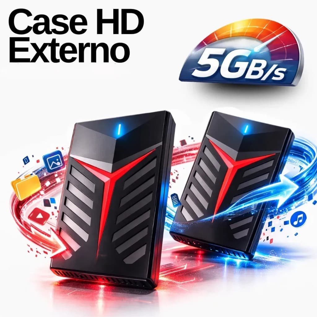 Case Para Hd Ssd 2,5 Sata Externo Usb 3.0 Caixa Leitor Gamer Exbom ECASE-350