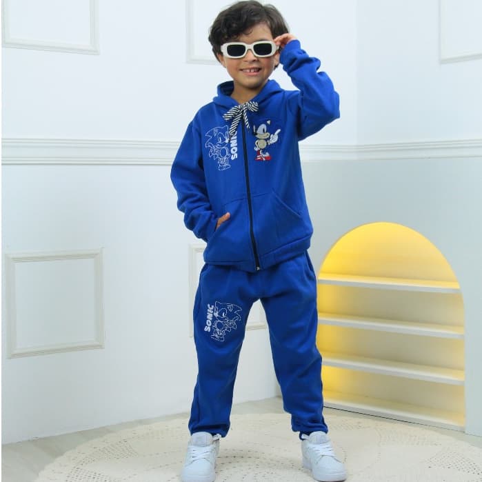 CONJUNTO INFANTIL MOLETOM BORDADO SONIC – TAMANHOS 4 A 12 | 5 CORES | CONFORTÁVEL E ESTILOSO