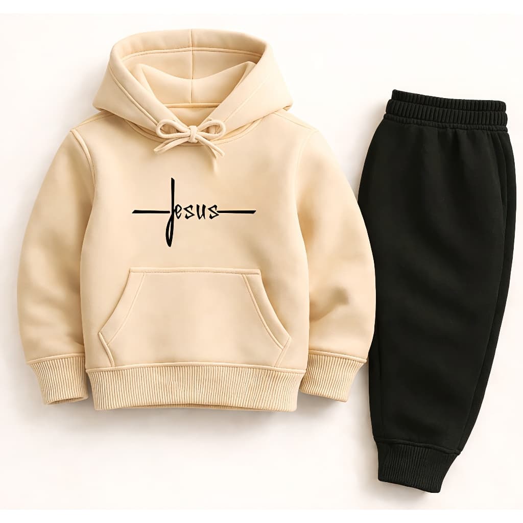 Conjunto De Moletom Infantil Estampado Jesus Blusa e Calça Premium moletom blusa de frio