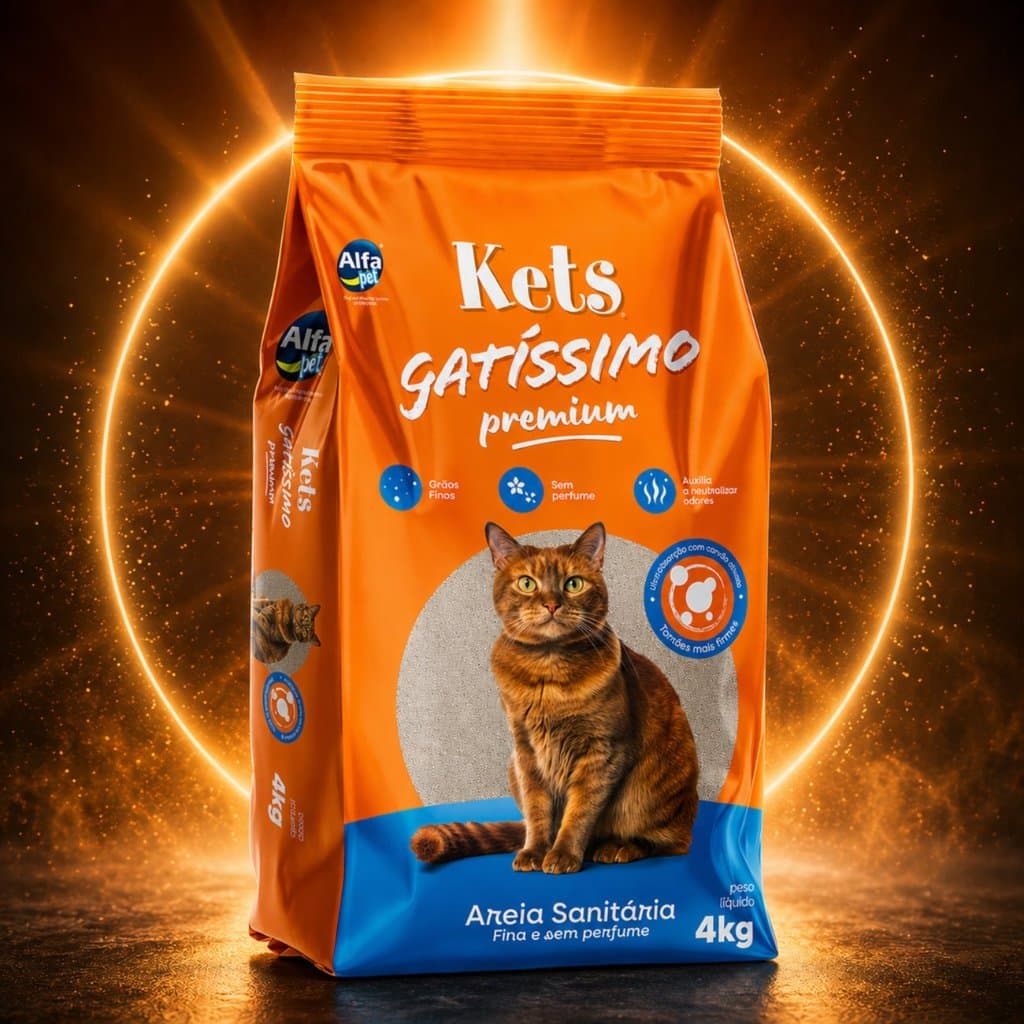 Kit 8kg 20kg de Areia Sanitaria Higiênica Para Gatos Sem cheiro natural Kets Gatíssimo
