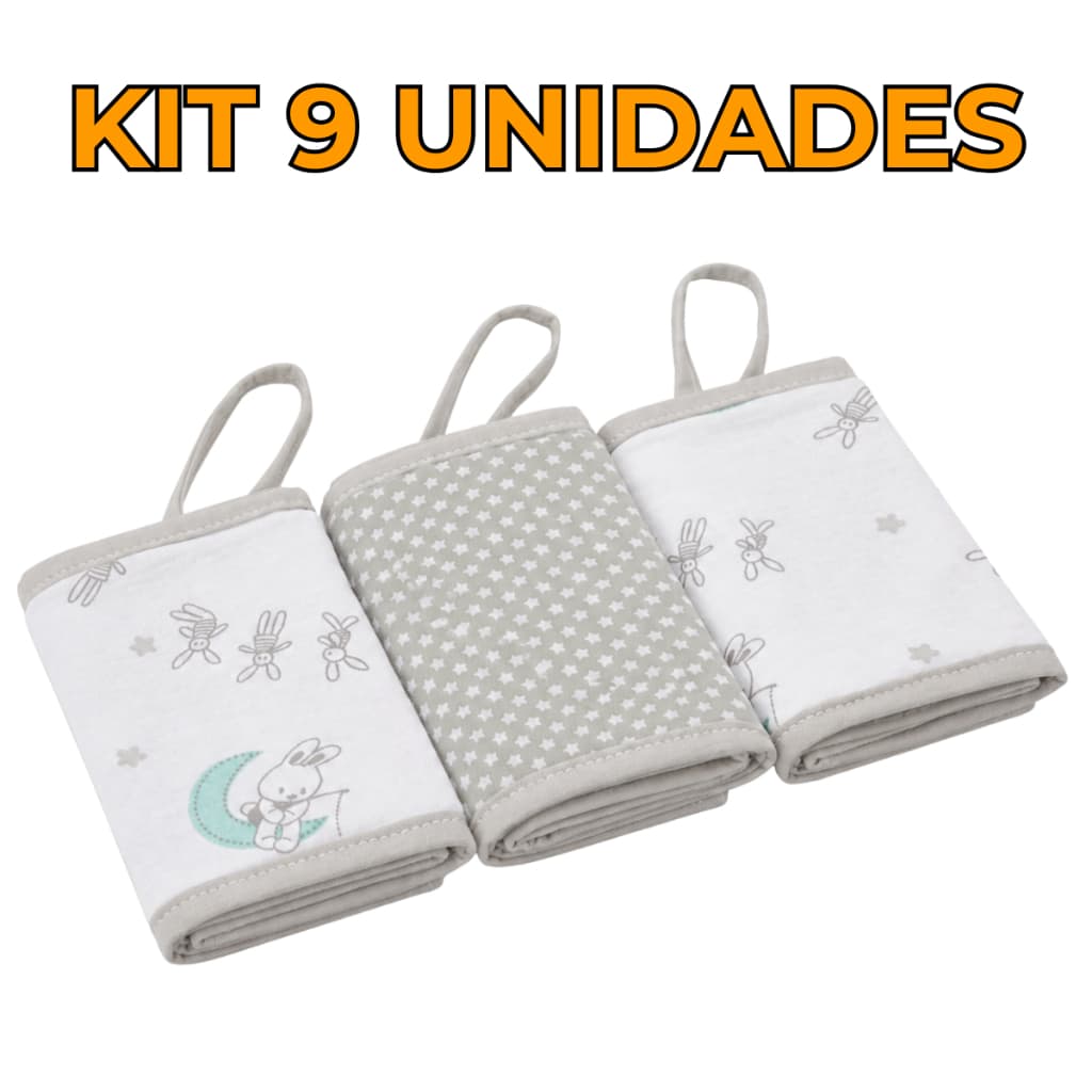Kit 9 Paninhos de Boca para Bebês Recém Nascido Pano Enxoval Bebê Tecido Malha Neném Coisas Bebe Rn