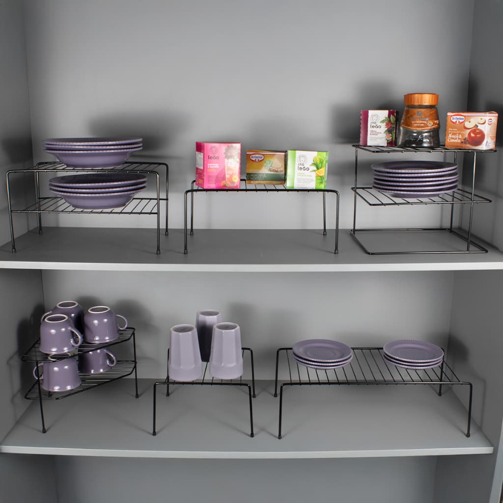 Prateleira Organizadora Pratos Cozinha Divisora Aço Armário multiuso Ajustável Modelo Grande Aramado