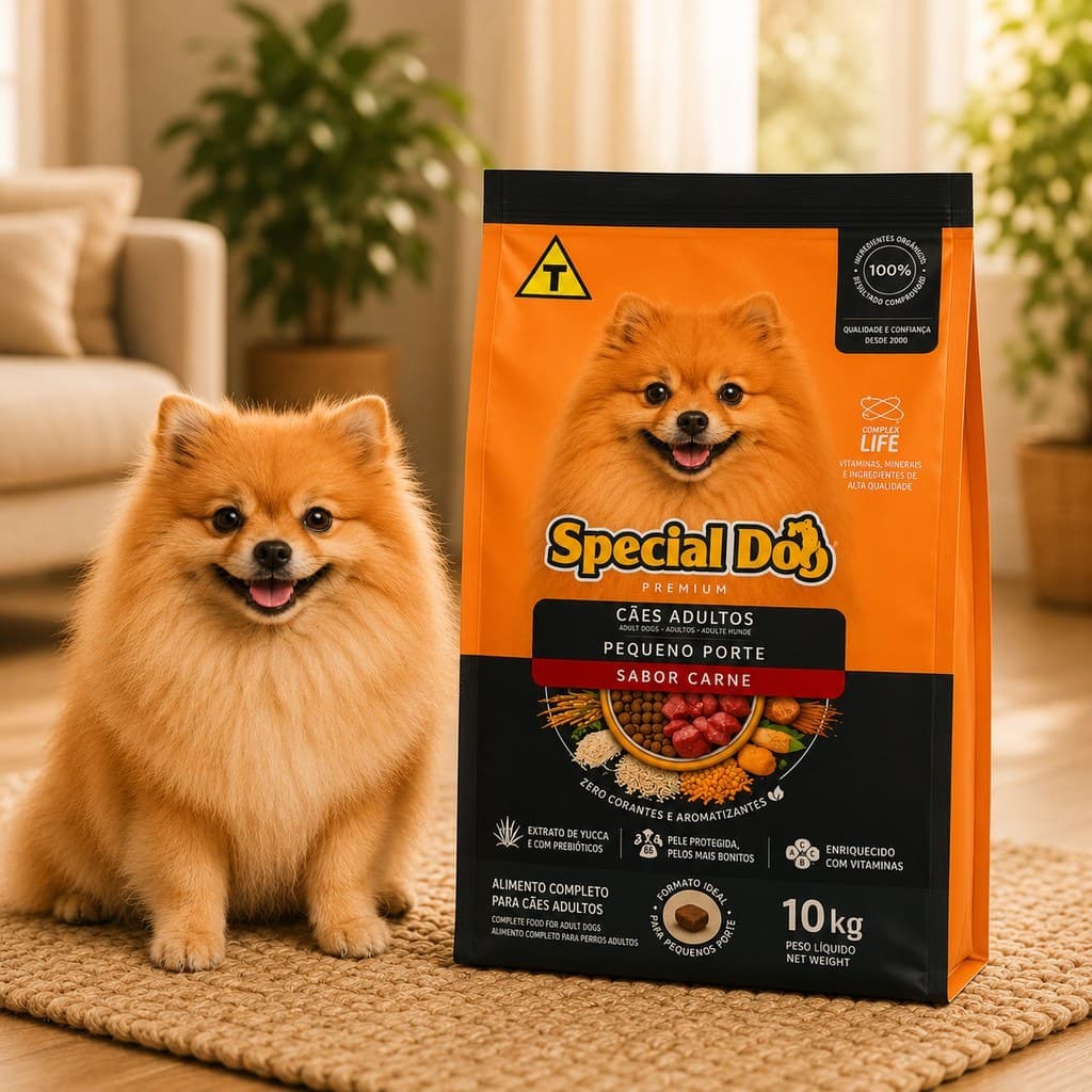 Ração Special Dog Cães Adultos Raças Pequenas e porte pequeno Carne 10kg Premium Envio Imediato