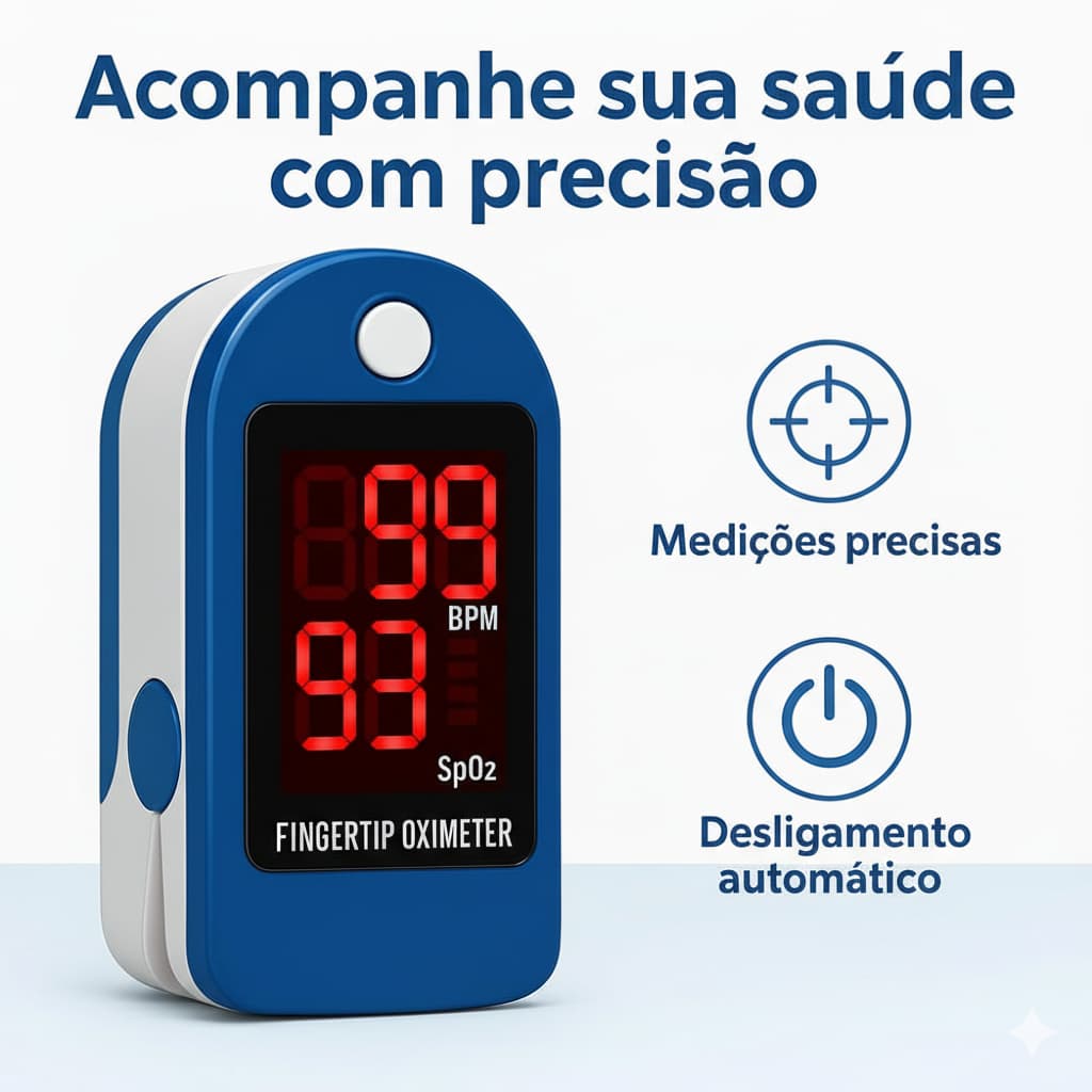 Medidor De Oxigênio E Pulsação Oxímetro Digital De Dedo