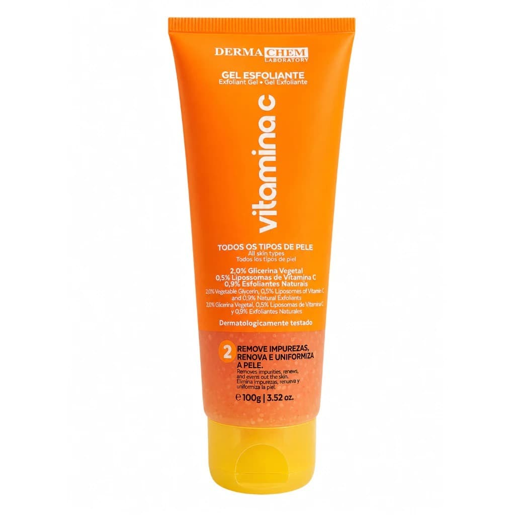 Gel Esfoliante Vitamina C 100g Anti-Idade Limpeza Profunda Skincare - Dermachen