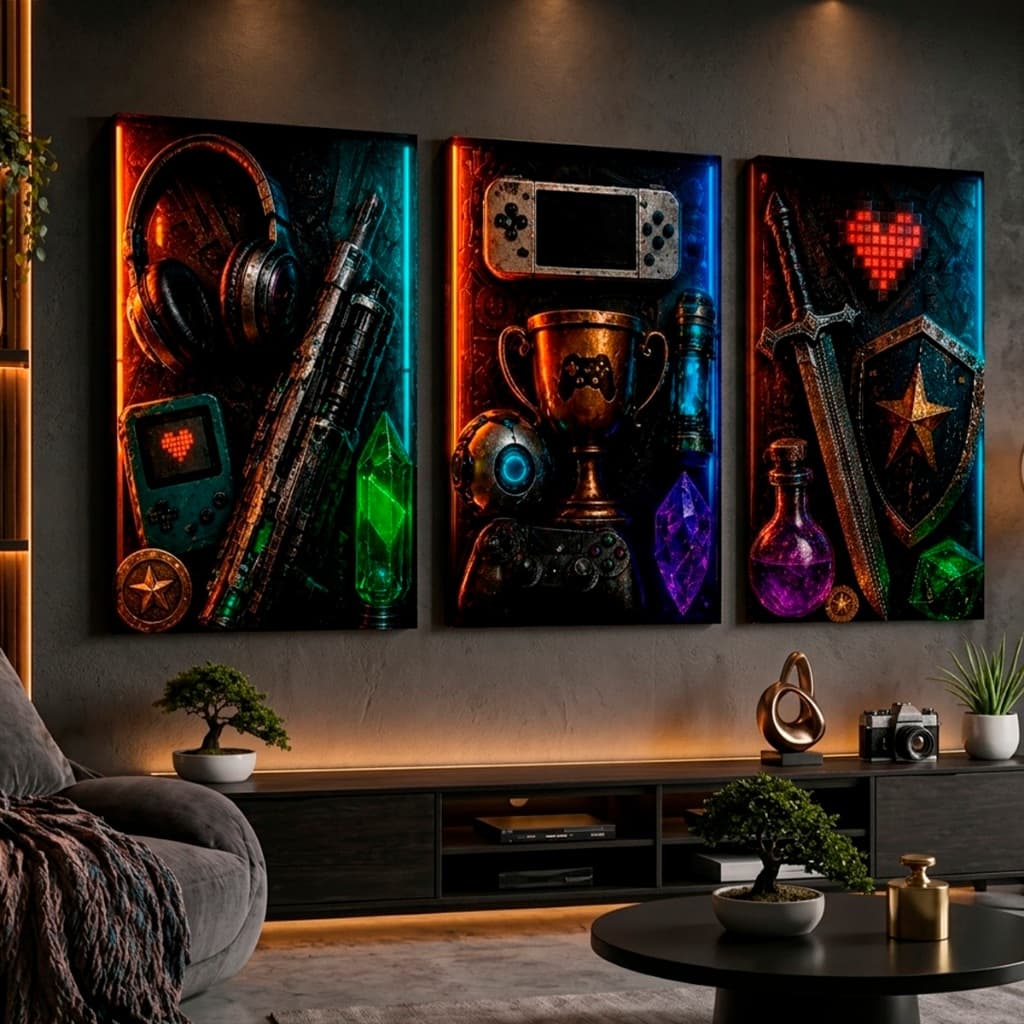 Quadro Decorativo Gamer Nostalgia Controle Videogame Quarto Sala Hall